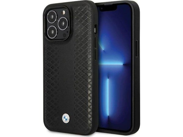 Apple iPhone 14 Pro BMW läderfodral Diamond Pattern (BMHCP14L22RFGK), svart