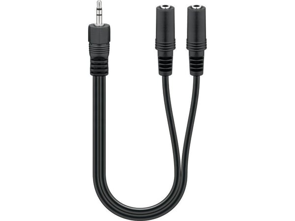 Goobay AVK 317-020 0.2m, 3.5mm, Hankjønn, 2 x 3.5mm, Hunkjønn, 0,2 m, Sort