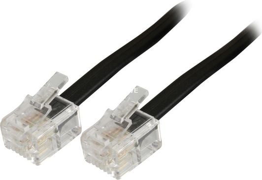 Goobay 10m RJ-11 Cable, 10 m, RJ-11, RJ-11, Sort, Hankjønn, Hankjønn
