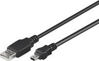 Goobay 0.15m USB 2.0 A/Mini-B, 0.15 m, USB A, Mini-USB B, USB 2.0, uros/naaras, musta