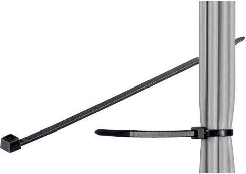 Goobay 17068, Nylon, Svart, 100 mm, 2,6 mm, 100 styck