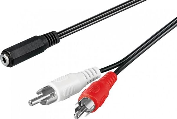 Goobay 50442, 3.5mm, Hunkjønn, 2 x RCA, Hankjønn, 1,4 m, Sort, Rød, Hvit