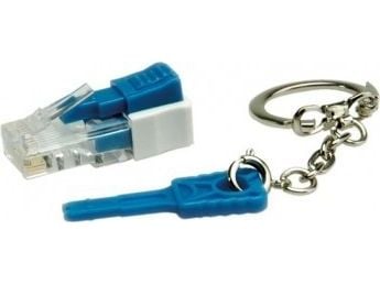 ROLINE Lockable RJ45 Plug with Key, Transparent