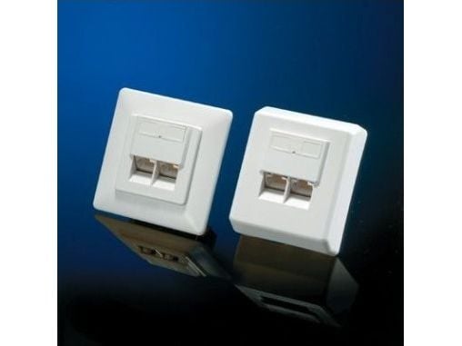 ROLINE Flush Mount Wall Jack, Cat.6, shielded white, Valkoinen, Muovi