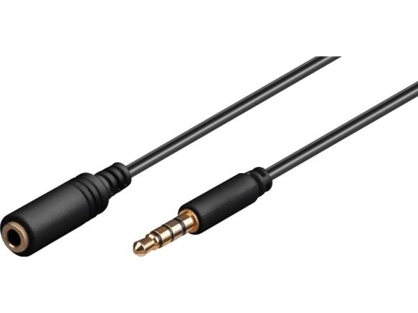 Goobay 1.5m 3.5mm, 3.5mm, Hankjønn, 3.5mm, Hunkjønn, 1,5 m, Sort
