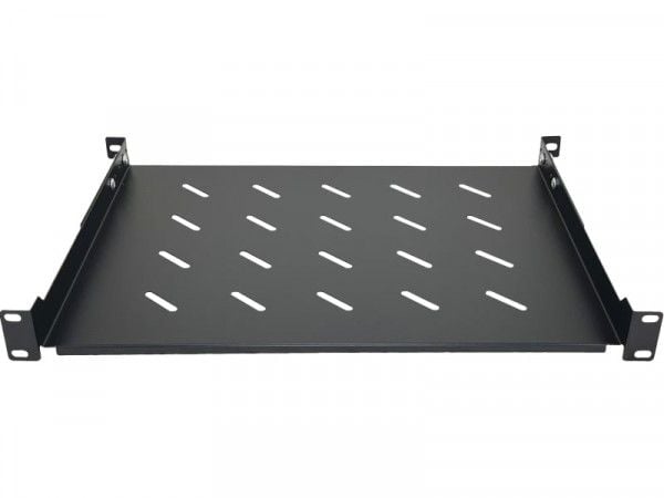 Alantec stålkonsol 19" 1U djup 350 mm, svart, 4 infästningspunkter (SA-P-19-1U-350-4-C-02)