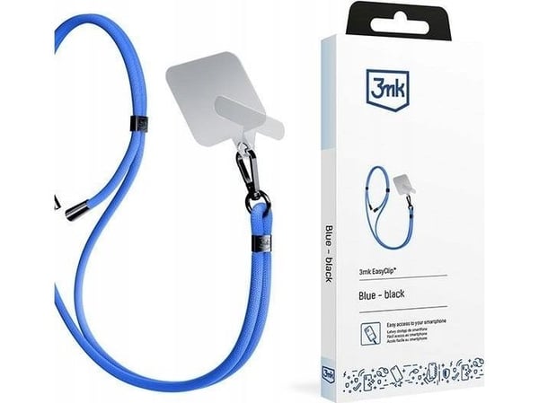 Telefonsnor - 3mk EasyClip - Blå (svart)
