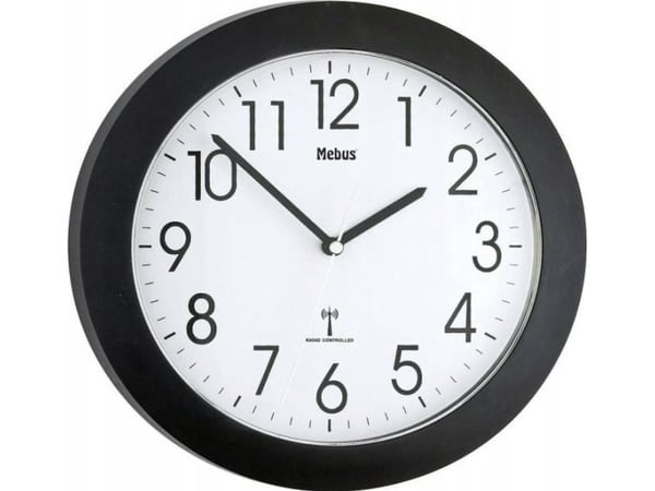 Mebus 52450, Vegg, Digital clock, Rund, Sort, Plast, Moderne