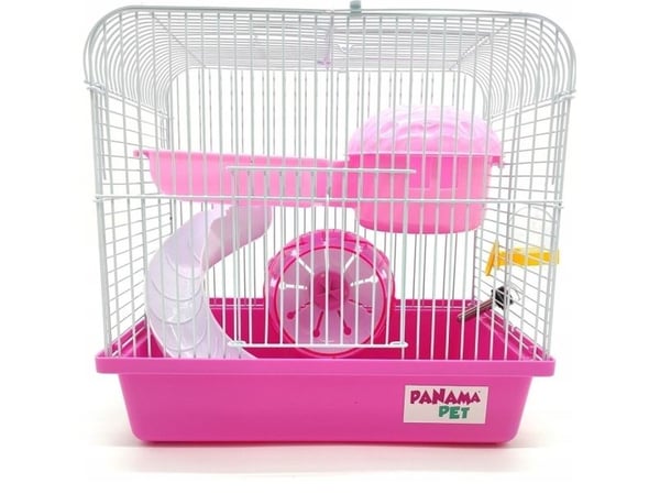 Panama Pet gnagerbur for midlertidig opphold 27x20,5x25,5 cm hvit/rosa