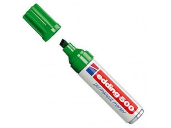 edding 500 - Markør - permanent - for glass, metall, plast - grønn - 2-7 mm