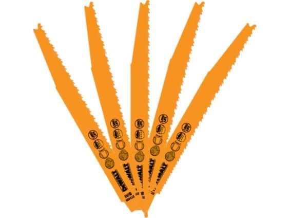 DeWalt sticksågblad till sticksåg 203 mm, 2,4-4,6 mm, 5 st universella (DT2406-QZ)