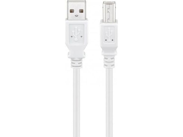 Goobay 96186, 1 m, USB A, USB B, USB 2.0, 0,48 Gbit/s, Vit