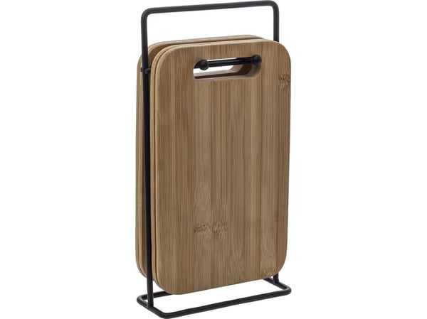 Skjærebrett 5five Simply Smart 4 stk 14x22 cm bambus med stativ 151417