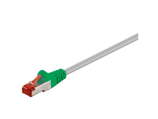 goobay - Övergångskabel - RJ-45 (hane) till RJ-45 (hane) - 2 m - SFTP, PiMF - CAT 6 - rund - grå, grön