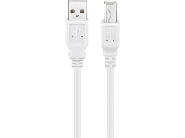 Goobay 96186, 1 m, USB A, USB B, USB 2.0, 0,48 Gbit/s, Vit