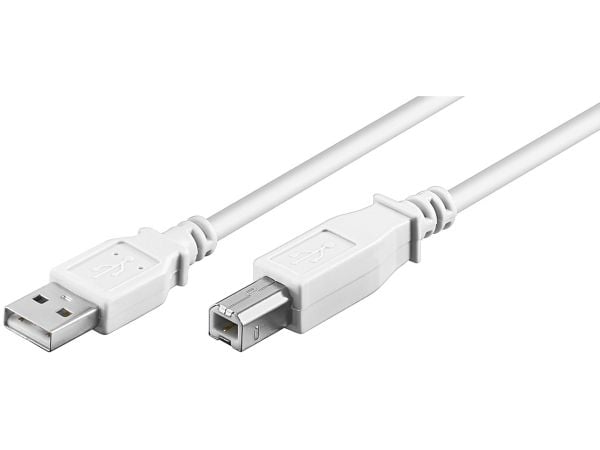 Goobay 96186, 1 m, USB A, USB B, USB 2.0, 0,48 Gbit/s, Vit