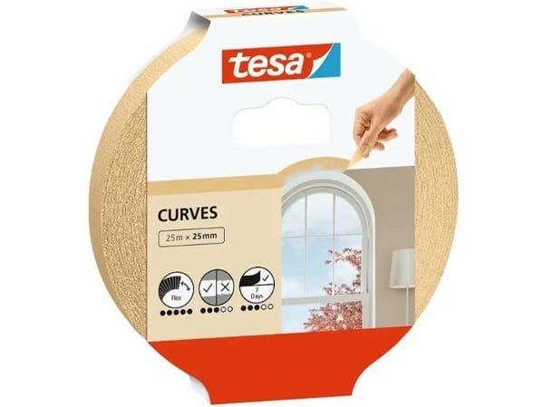 TESA 56533-00001-02, Maalarin teippi, Ruskea, Lasi, Metalli, Muovi, Puu, Karkea, Tasainen, Universaali, 7 päivää