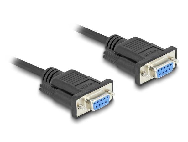 Delock - Seriell kabel - DB-9 (hunn) til DB-9 (hunn) - 2 m - tommelskruer, støtter RS-232 seriell grensesnitt - svart
