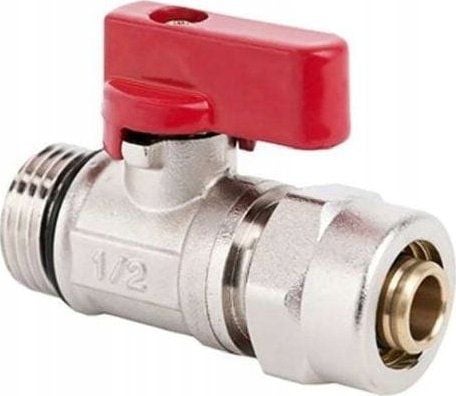 Arco kuleventil MINI DN15 1/2" x 16 mm med PEX-tilkobling 16x2, rød sommerfugl