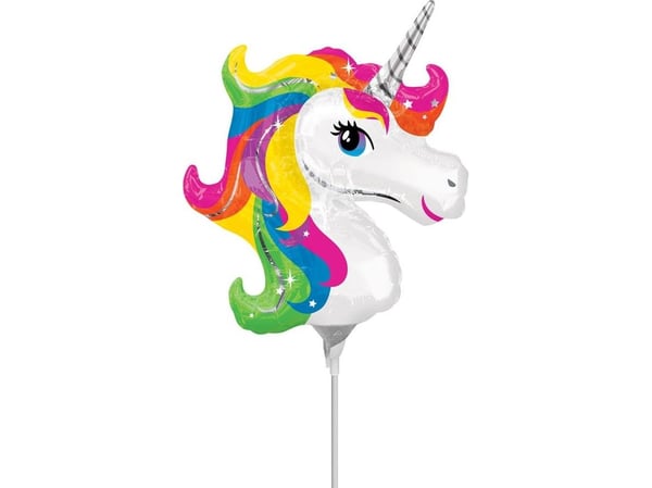 AMSCAN Folieballong for en pinne Rainbow Unicorn universal