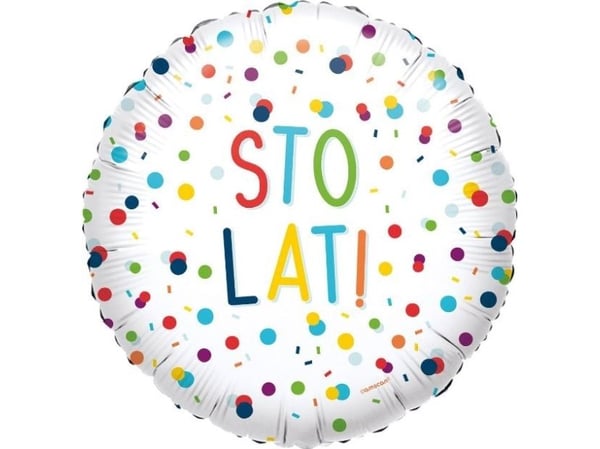 Folieballong Standard EU konfetti bursdag "Happy Birthday" rund S40 pakke 4146701
