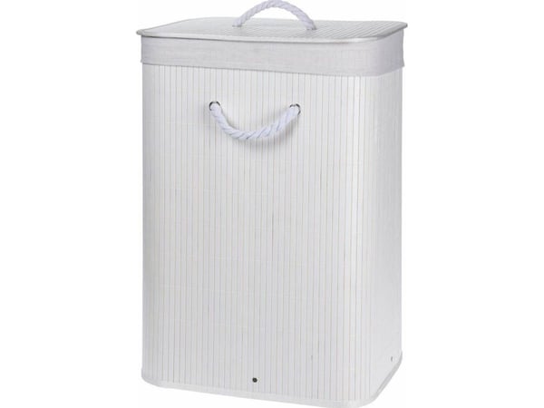 Storage Solutions vaskekurv i bambus med NATURAL lokk, 60 l