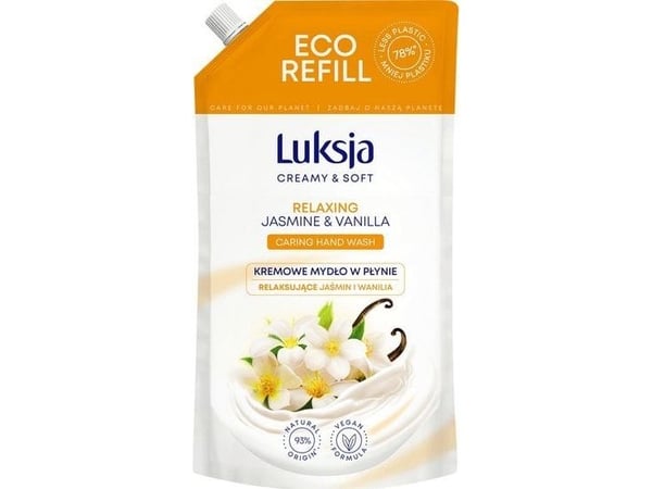 Luksja Luksja Creamy & Soft Creme flytende såpe Jasmine and Vanilla 900 ml refill-pakke