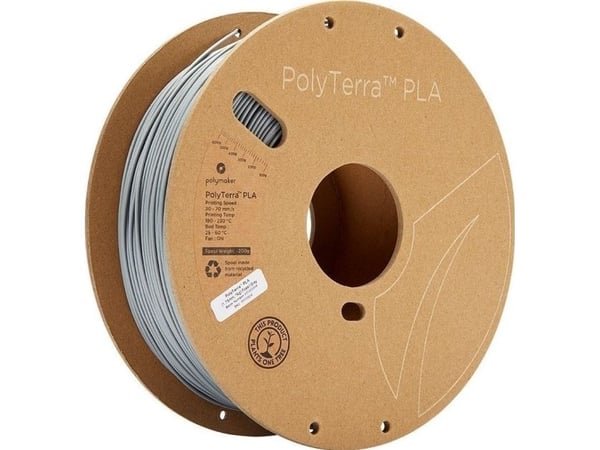 Poly Filament Polymaker PolyTerra PLA 1,75 mm, 1 kg - Fossil grå}