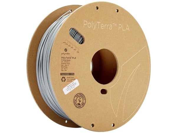 Poly Filament Polymaker PolyTerra PLA 1,75 mm, 1 kg - Fossil grå}