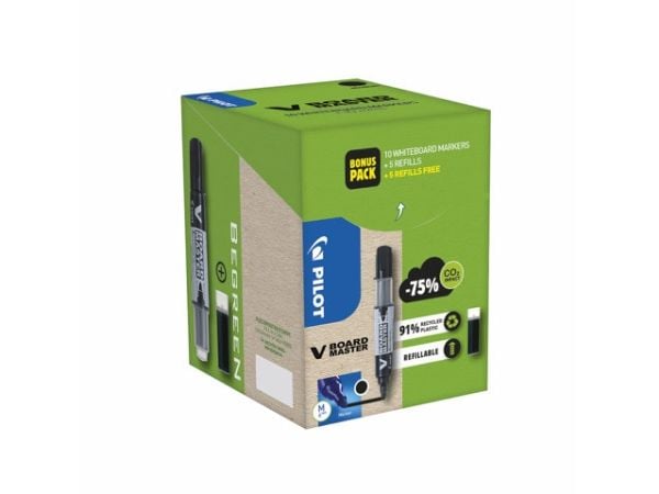 Taulumerkit Pilot V-Board Master, pyöreä, sininen, 10 kpl + 10 täytettä, laatikko 10 kpl