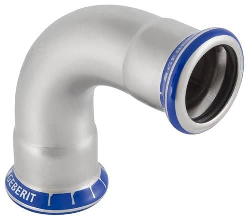 GEBERIT Taivutus 90 astetta ruostumaton 88,9 mm holkki / holkki mapress