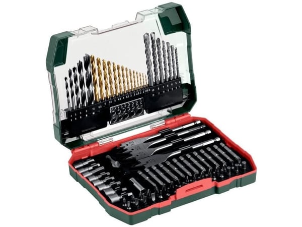 Metabo 6.26708.00, Drill, Drill bit set, Murverk, Metall, Tre, Høy-Hastighets Stål (HHS), 86 stykker
