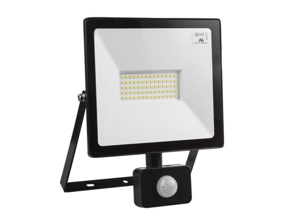 Maclean LED-projektør med bevegelsessensor, slank 50 W, 4000 lm, nøytral hvit (4000 K), IP44, MCE650 NW PIR