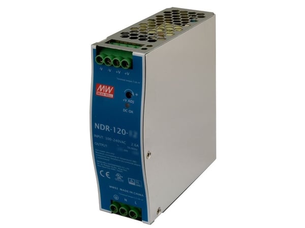 MEAN WELL DIN-KISKOKYTKENTÄVIRTALÄHDE NDR-120-48 48V/120W/2.5A