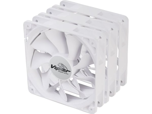 Akasa Viper Triple Pack - Kabinettvifte - S-FLOW-blad - 120 mm - hvit (en pakke 3)