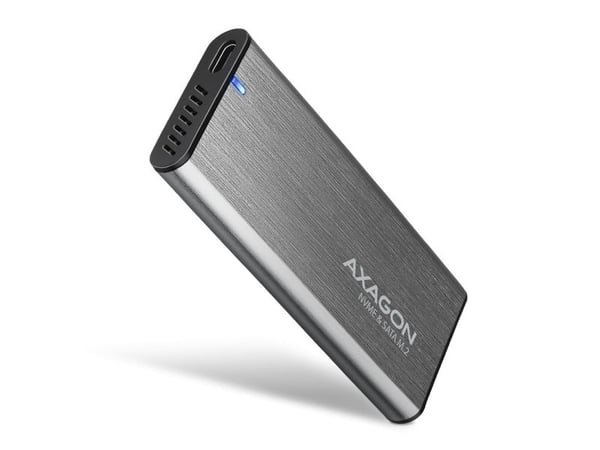 AXAGON EEM2-SG2 RAW BOX eksternt kabinett for M.2 SSD-er USB-C 3.2 Gen 2 - sølv