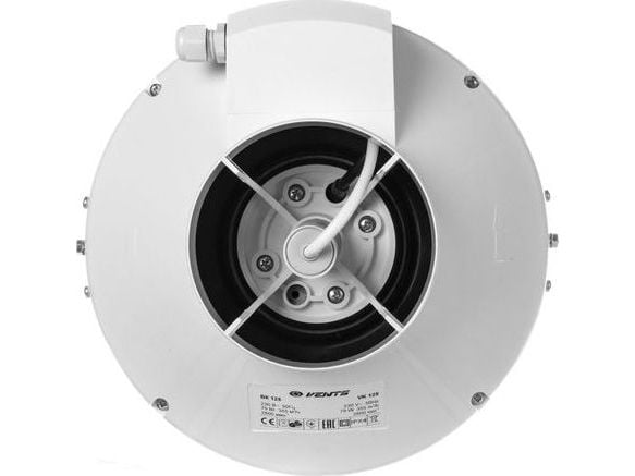 Vents kanalvifte sentrifugal Ø125 230V 61W 260 m³/h 36 dB hvit VK125