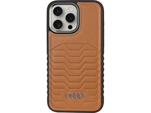 Audi Synthetic Leather MagSafe iPhone 14 Pro Max 6.7" brun harddeksel AU-TPUPCMIP14PM-GT/D3-BN