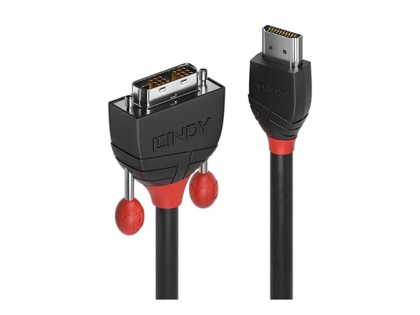 Lindy Black Line - Adapterkabel - enkeltlenke - HDMI hann til DVI-D hann - 3 m - skjermet - grå - rund