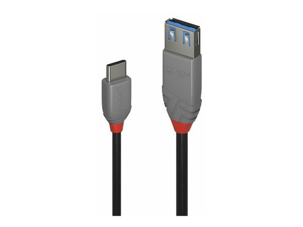 Lindy Black Line - USB-kabel - USB-C (hann) til USB-type A (hunn) - USB 3.1 Gen 2 - 15 cm