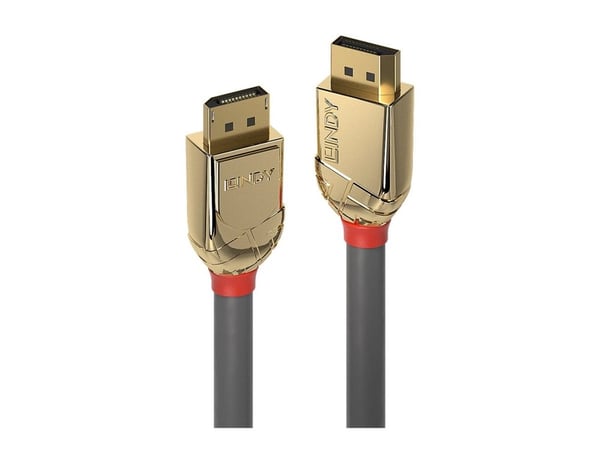 Lindy Gold Line - DisplayPort-kabel - DisplayPort (hann) til DisplayPort (hann) - DisplayPort 1.2 - 15 m - 4K-støtte - grå