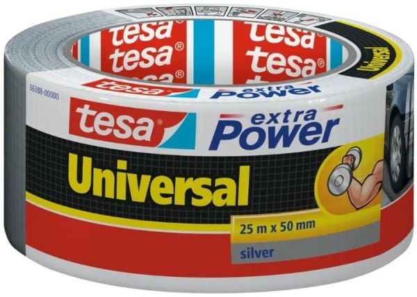 Tesa extra Power Universal - Kanaltape - 50 mm x 25 m - sølv