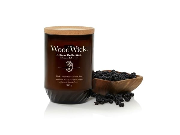 Yankee Candle WW ReNew stort duftlys - solbær & rose - sort