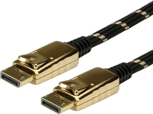 ROLINE 11.04.5644, 1 m, DisplayPort, DisplayPort, Uros, Uros, Musta, Kulta