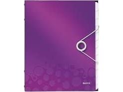 Leitz WOW - Klassifikasjonsmappe - 12 rom - 12 deler - for A4 (210 x 297 mm) - kapasitet: 200 ark - med fliker - metallisk purpur