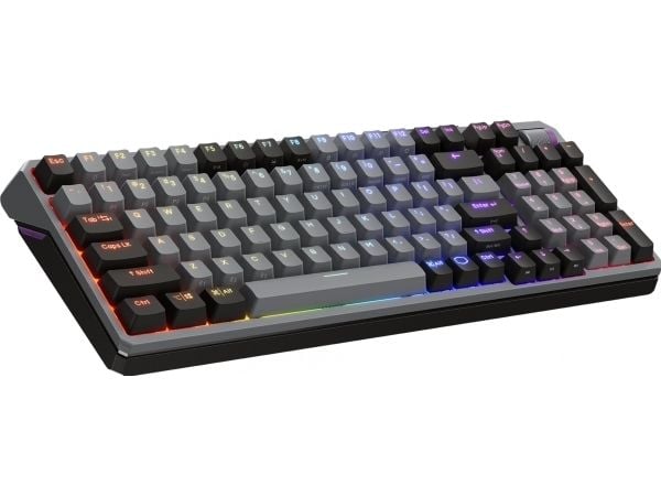 Cooler Master MK770, kaapeli ja langaton, USB + RF langaton + Bluetooth, mekaaninen, QWERTY, RGB LED, musta, harmaa