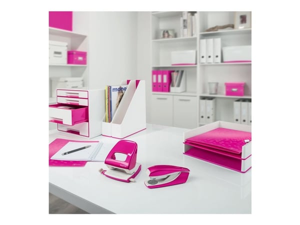 Leitz WOW kartonkimappi 180° A4/80mm, A4, Kartonki, Vaaleanpunainen, 600 arkkia, 80 g/m², 8 cm
