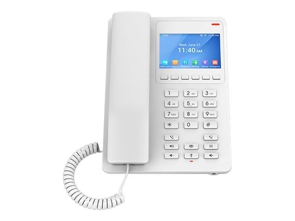 Grandstream GHP Series GHP630W - VoIP-telefon - IEEE 802.11a/b/g/n/ac/ax (Wi-Fi) - 3-veis samtalefunksjon - SIP - 2 linjer - hvit