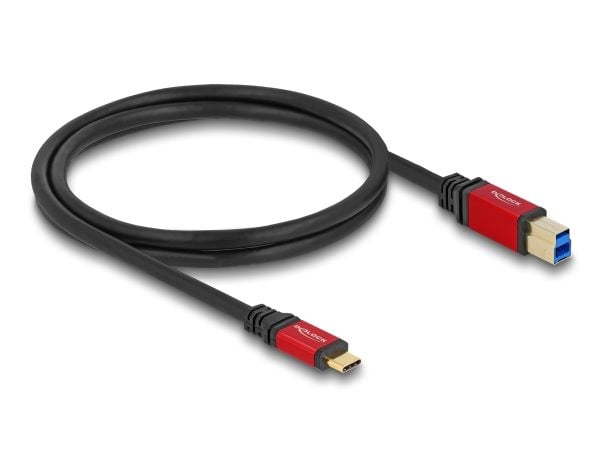 Delock USB 5 Gbps-kabel USB Type-C-plugg til USB Type-B-plugg 1 m rødt metall