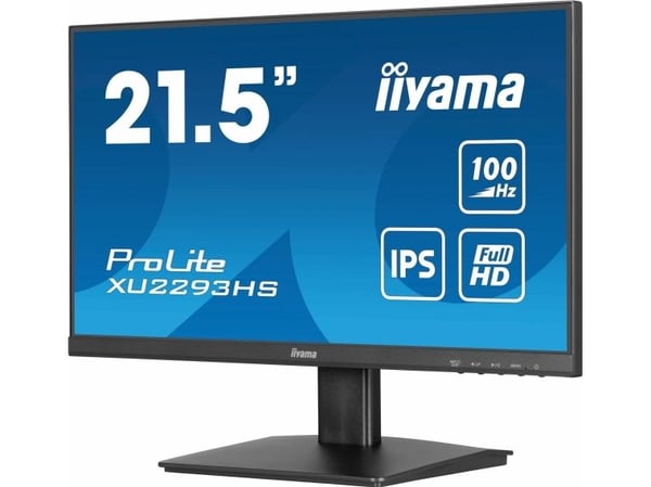 iiyama ProLite XU2293HS-B6 - LED-skjerm - 22" - 1920 x 1080 Full HD (1080p) @ 100 Hz - IPS - 300 cd/m² - 1000:1 - 1 ms - HDMI, DisplayPort - høytta...
